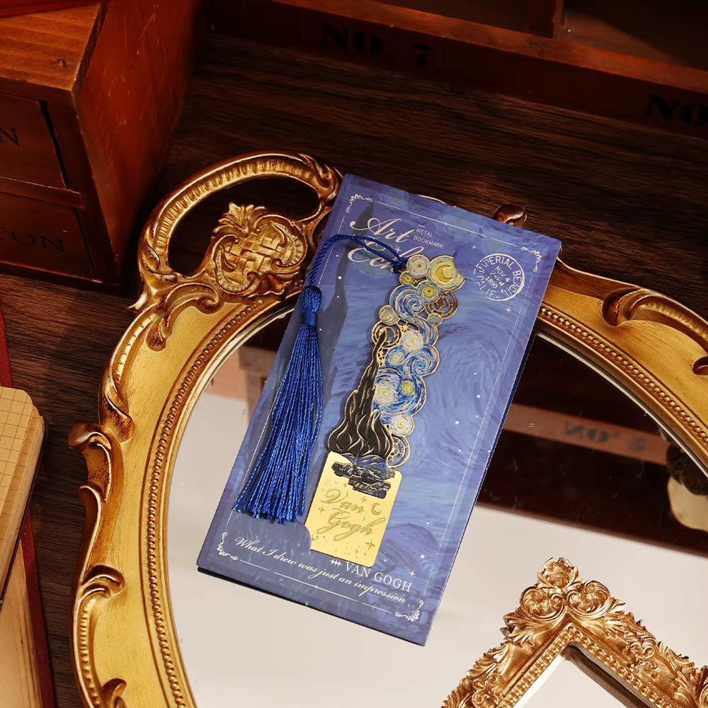 Metal Bookmark With Tassel Van Gogh Painting Book Marks