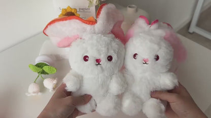 Strawberry Bunny Plush- With Zipper
