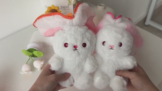 Strawberry Bunny Plush- With Zipper